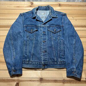 Vintage 70s 80s Levis Type lll Dark Wash Blue Denim Trucker Jacket USA Medium
